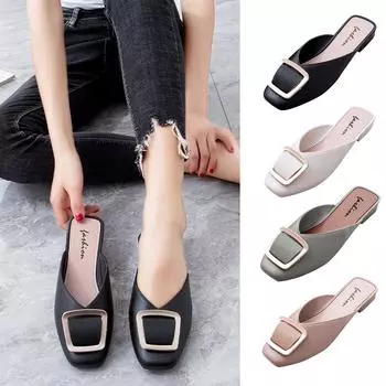 Женские весенние и летние однотонные туфли с закрытым носком и мелким каблуком 37 чёрный