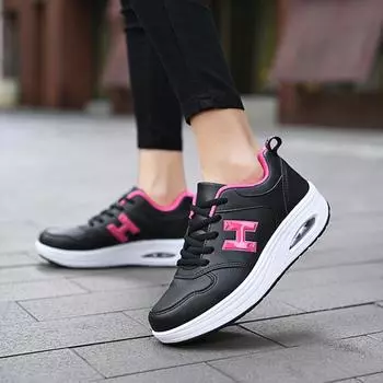 Женские весенние и осенние кроссовки с толстой подошвой и низким вырезом 35 чёрный