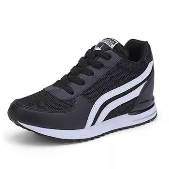 Женские весенние и осенние сетчатые высокие маленькие белые туфли, дышащие повседневные спортивные кроссовки 41 белый