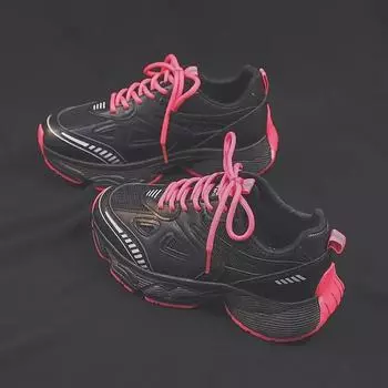 Женские весенние модные дышащие кроссовки Daddy - симпатичные, уродливые походные и повседневные туфли в корейском стиле Y519 40 красный/чёрный