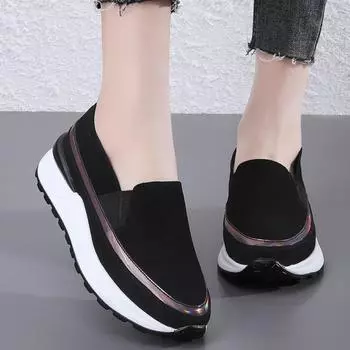 Женские весенние мокасины с толстой подошвой цвета бисквита повседневные туфли-лодочки 35 чёрный