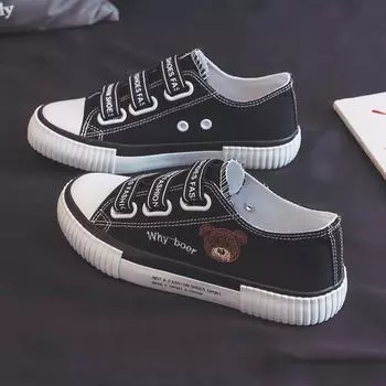 Женские весенние низкие кроссовки из эластичной парусины - повседневная вулканизированная обувь в корейском стиле A33 38 хаки/чёрный