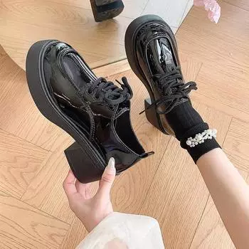 Женские весенние новые черные туфли на плоской подошве, женские лоферы без шнуровки, туфли-лодочки, дизайнерские повседневные кожаные оксфорды 35