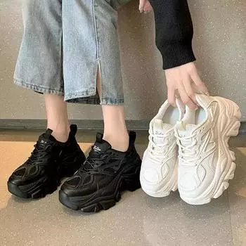 Женские весенние новые дышащие универсальные повседневные кроссовки на платформе Tide 35