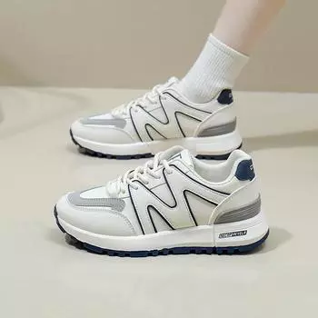 Женские весенние новые модные туфли для папы, кроссовки для отдыха на толстой подошве 35