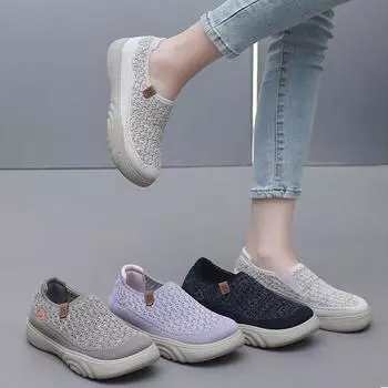 Женские весенние однотонные дышащие мягкие нескользящие кроссовки Flyknit Single 36