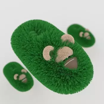 Женские весенние плюшевые монстры однотонные домашние тапочки повседневные толстые плоские нескользящие хлопковые туфли 36-41 36-37(one size smaller) зелёный