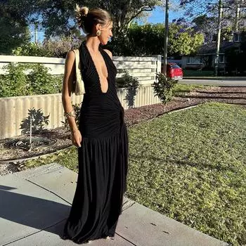 Женские весенние сексуальные однотонные платья без рукавов с разрезом Advanced Feeling S красный