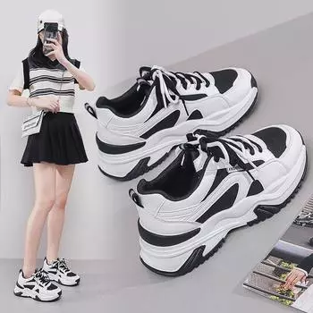 Женские весенние туфли Daddy Shoes в корейском стиле на толстой подошве с дышащей подошвой A28 36