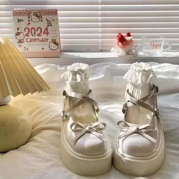Женские весенние туфли-лодочки с круглым носком на толстом каблуке Туфли Мэри Джейн Туфли на платформе для женщин Платье Студенты Женские туфли на каблуке в стиле Лолита 35