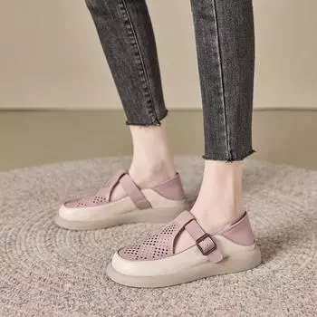 Женские весенние туфли на толстой подошве, туфли в стиле ретро, женские лоферы, обувь из натуральной кожи 35 жёлтый