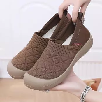 Женские весенние туфли One Step Flat Cloth Shoes Легкие мягкие удобные туфли для мам 39EU/CN40 чёрный