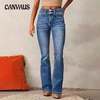 Женские винтажные эластичные джинсы Весна Новые потертые уличные микро брюки S темно-синий