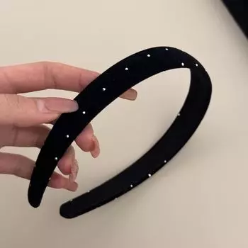 Женские винтажные бархатные сверкающие повязки на голову со стразами 2 см тонкая простая повязка для волос однотонная черная винная заколка для волос простой держатель для волос головной убор