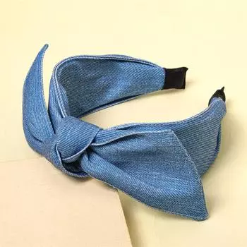 Женские винтажные джинсовые повязки на голову с принтом пейсли и бантом для леди, девочек, для повседневной носки, для шопинга, для вечеринки, головные уборы, женский обруч для головы