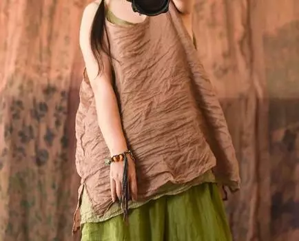 Женские винтажные майки Johnature Ramie, однотонные футболки, летняя женская повседневная одежда, майки высокого качества One Size светло-зеленый