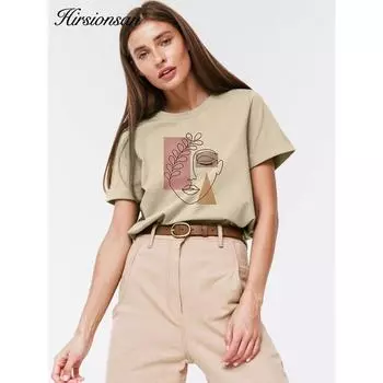 Женские винтажные мягкие летние хлопковые базовые свободные футболки Ins повседневные модные женские топы S