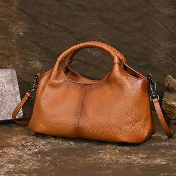 Женские винтажные повседневные сумки из натуральной кожи, мягкие и вместительные сумки и тоуты