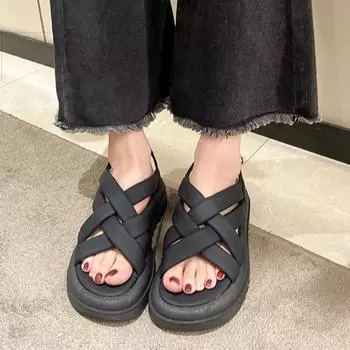 Женские винтажные римские плетеные сандалии 35 белый