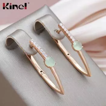 Женские винтажные серьги Kinel V-образной формы из розового золота розового золота