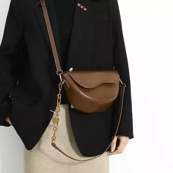 Женские винтажные сумки-седла, однотонные, маленькая сумка через плечо с клапаном, модные сумки через плечо из плутониевой кожи с широкими ручками
