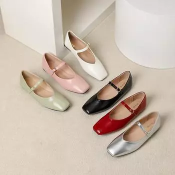 Женские винтажные туфли Мэри Джейн, повседневные балетки на плоской подошве, квадратный носок, прогулочные туфли с ремешком на щиколотке, удобные нарядные туфли из искусственной кожи для работы и отдыха для женщин 35 чёрный