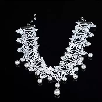 Женские винтажные ювелирные изделия жемчужный кулон невесты воротник колье готическое ожерелье белый