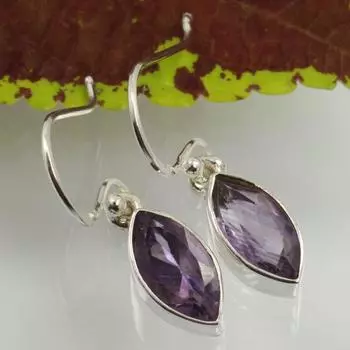 Женские висячие серьги с драгоценным камнем аметист, серьги из стерлингового серебра 925 пробы, серьги для вечеринок, подарок для мамы