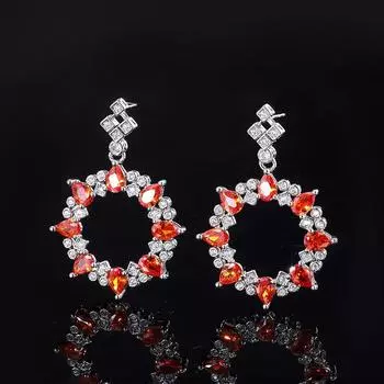 Женские висячие серьги в виде круга с камнями, модные темпераментные брендовые ювелирные изделия 2022, позолоченные геометрические серьги