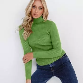 Женские водолазки, джемперы с длинным рукавом и воротником-стойкой, весна-осень, облегающий базовый слой, трикотажный пуловер, легкое нижнее белье, топы для женщин One size белый