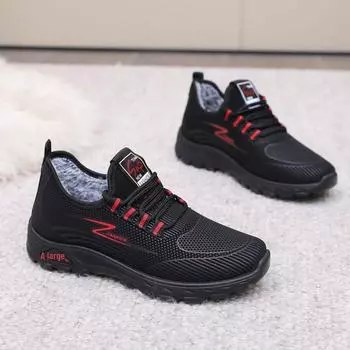 Женские водонепроницаемые ботинки из нубука и хлопка 2024 года — спортивная обувь с плюшевой подкладкой и мягкой подошвой для зимних прогулок 37 чёрный/фиолетовый