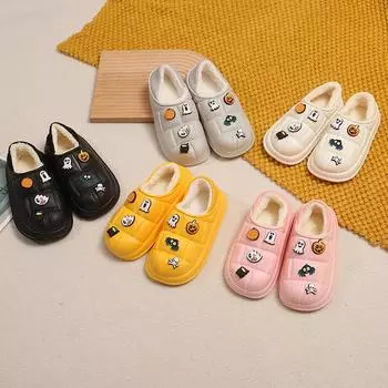 Женские водонепроницаемые домашние тапочки из хлопка и плюша EVA — нескользящие, теплые, для пар, осень/зима. 44-45 (Fits 43-44)