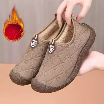 Женские водонепроницаемые короткие ботинки, зимние теплые ботинки для снега, мокасины с подкладкой из искусственного меха, удобные нескользящие кроссовки для ходьбы на открытом воздухе для женщин 36