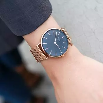 Женские водонепроницаемые модные часы французские нишевые студенческие простые темпераментные пару кварцевые часы