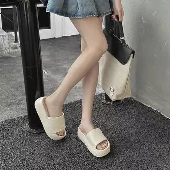 Женские водонепроницаемые пляжные сандалии на толстой подошве и высоком каблуке 2025 года