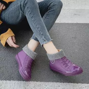 Женские водонепроницаемые повседневные низкие резиновые сапоги 2025 года — модная нескользящая обувь для отдыха на природе Size 35