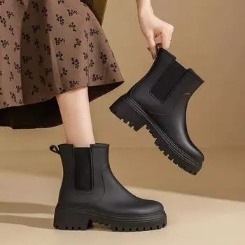 Женские водонепроницаемые сапоги Martin Rain Boots средней высоты для работы на открытом воздухе 36 чёрный