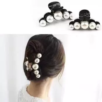 Женские волосы, крабовые волосы, когти, искусственный жемчуг, женские головные уборы, аксессуары, заколки, пластиковые эластичные заколки чёрный
