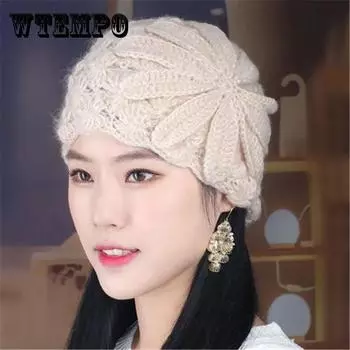 Женские вязаные шапки ручной работы, модные универсальные шерстяные шапки с вышивкой, зимние толстые теплые плюшевые шапки кофейный