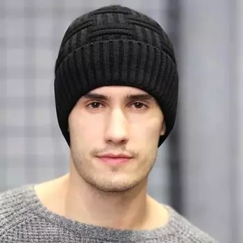 Женские вязаные шапки с меховыми помпонами, зимние теплые плюшевые термоутолщенные повседневные шапки-бини, ветрозащитные шапки для улицы average size (elastic)