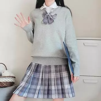 Женские вязаные свитера в японском стиле, свободный студенческий пуловер S белый