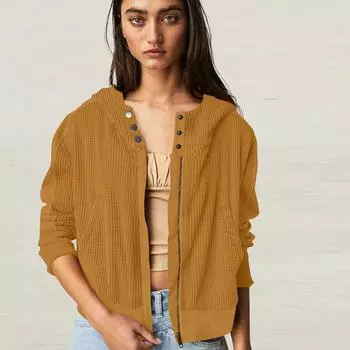 Женские вязаные толстовки с капюшоном на молнии, короткие куртки с напуском, повседневные куртки с длинными рукавами XL