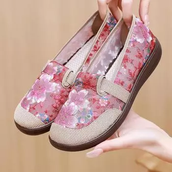 Женские вязаные туфли на плоской подошве, удобные лоферы, женская обувь, повседневная обувь без шнуровки, прогулочная обувь с дышащей сеткой, женская обувь с круглым носком 35 серый