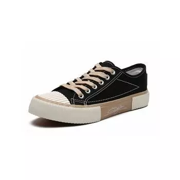 Женские вулканизированные туфли с низким вырезом, парусиновые туфли, женская корейская мода, дышащая обувь на шнуровке, однотонная, весна, новинка 35