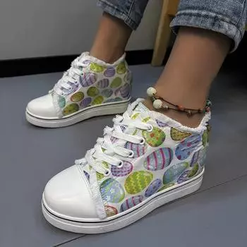 Женские вулканизированные туфли с рисунком летучей мыши и черепа, туфли на плоской подошве, модные кроссовки на шнуровке, женские повседневные дышащие парусиновые туфли 2024 35 бежевый