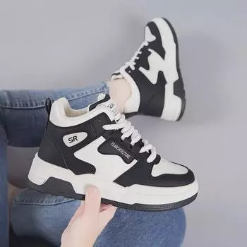Женские высокие белые кроссовки - весна/осень 2025 г., спортивная повседневная обувь на толстой подошве, увеличивающая рост 36 хаки