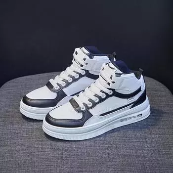 Женские высокие кроссовки, модные трендовые кроссовки для сноуборда, тренировочные кроссовки для бега, баскетбольные кроссовки 35 белый/чёрный