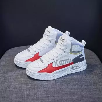 Женские высокие кроссовки, новый модный тренд, кроссовки, тренировочная обувь, баскетбольная обувь 35 красный/белый