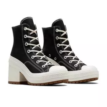 Женские высокие парусиновые туфли, модные ботильоны на шнуровке с высоким каблуком и платформой, женские классические повседневные уличные кроссовки, большие размеры 36-42 36 чёрный