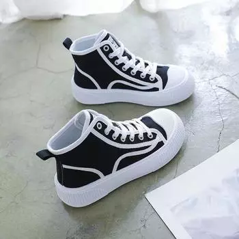 Женские высокие парусиновые туфли Женские новые универсальные туфли на платформе Летняя повседневная обувь Дышащие тонкие туфли для скейтбординга 35